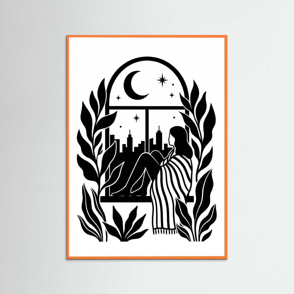 Orange Wood Quiet Contemplation Black