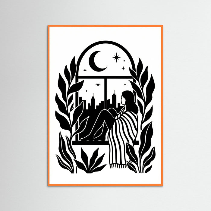Orange Wood Quiet Contemplation Black