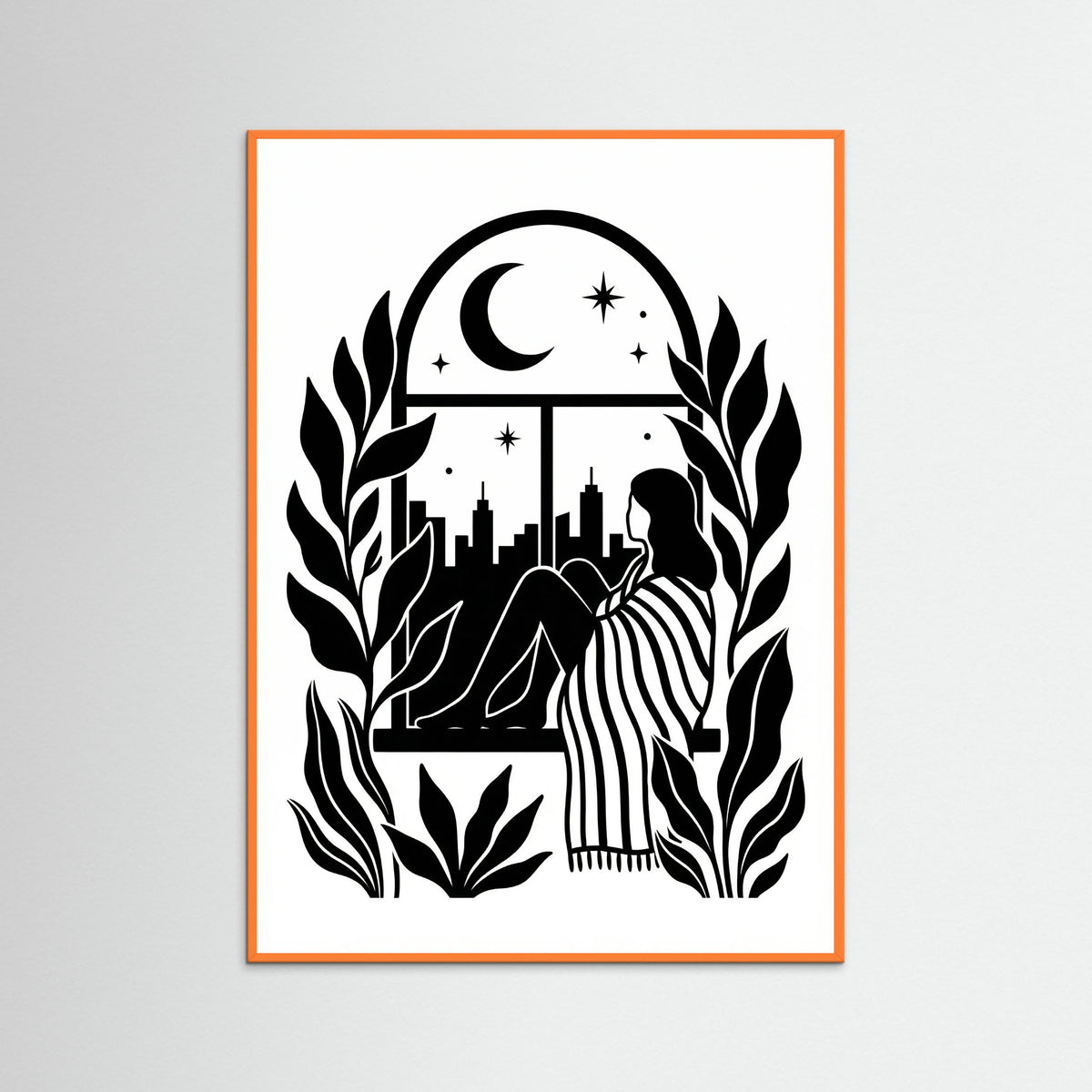 Orange Wood Quiet Contemplation Black