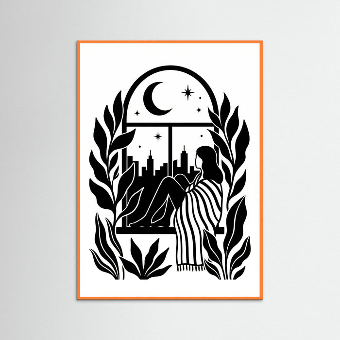 Orange Wood Quiet Contemplation Black