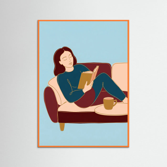Orange Wood Quiet Contemplation Blue