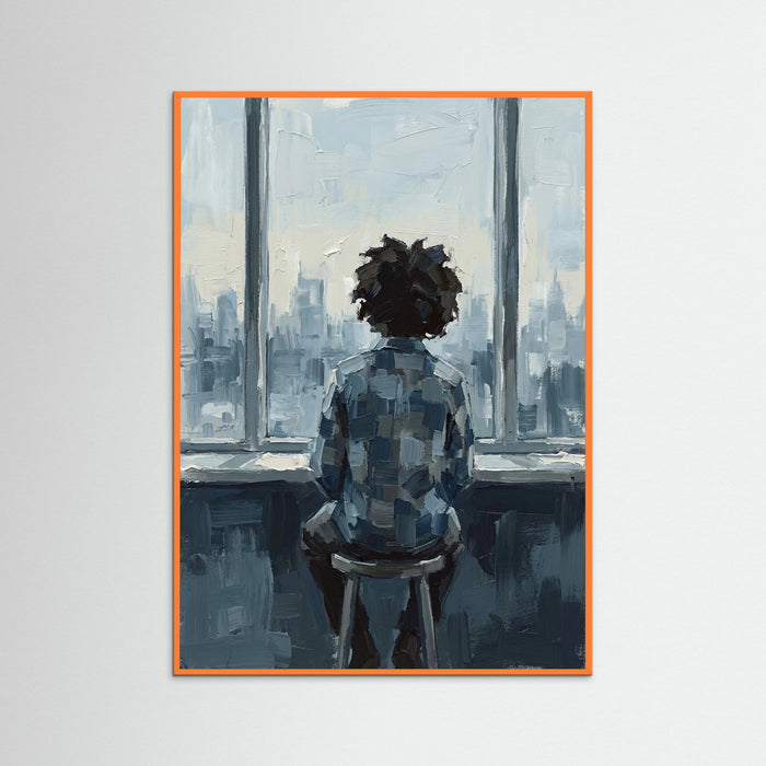 Orange Wood Quiet Contemplation Blue