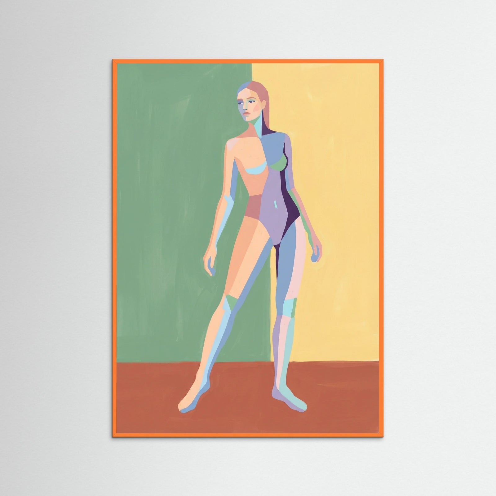 Orange Wood Quiet Figure