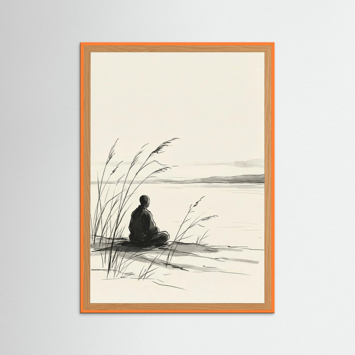 Orange Wood Quiet Reflection Black