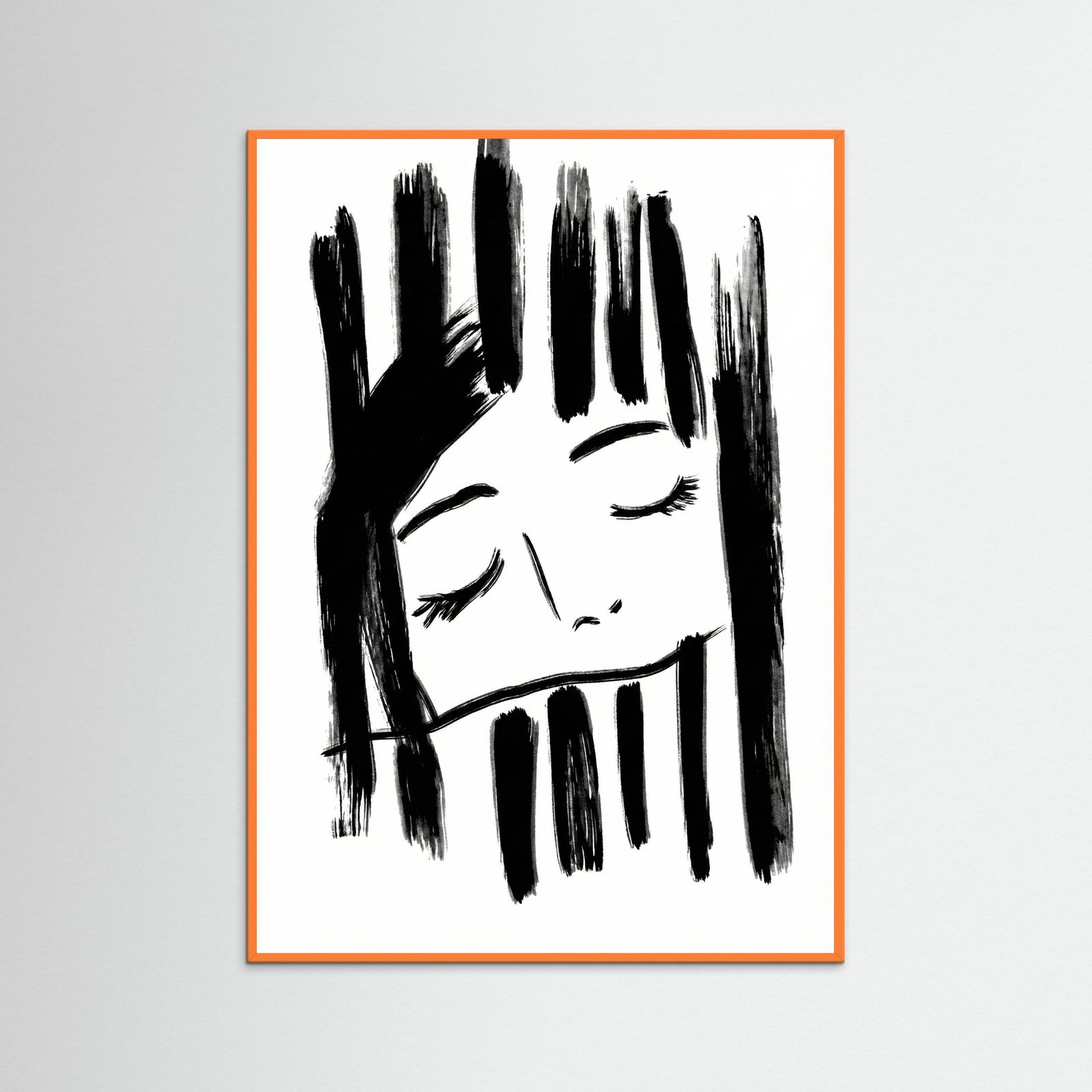 Orange Wood Quiet Reflection Black