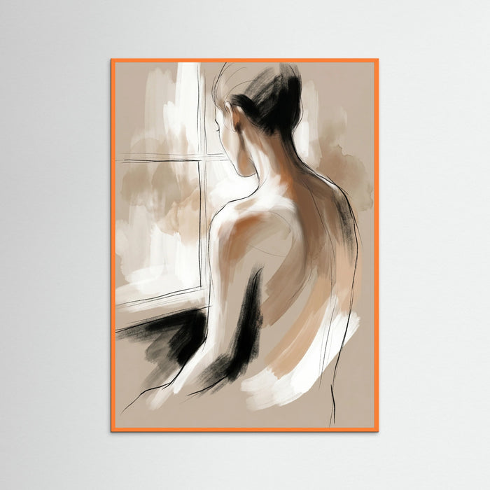 Orange Wood Quiet Reflection