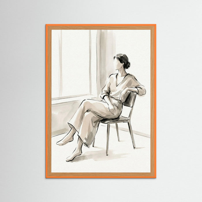 Orange Wood Quiet Reflection