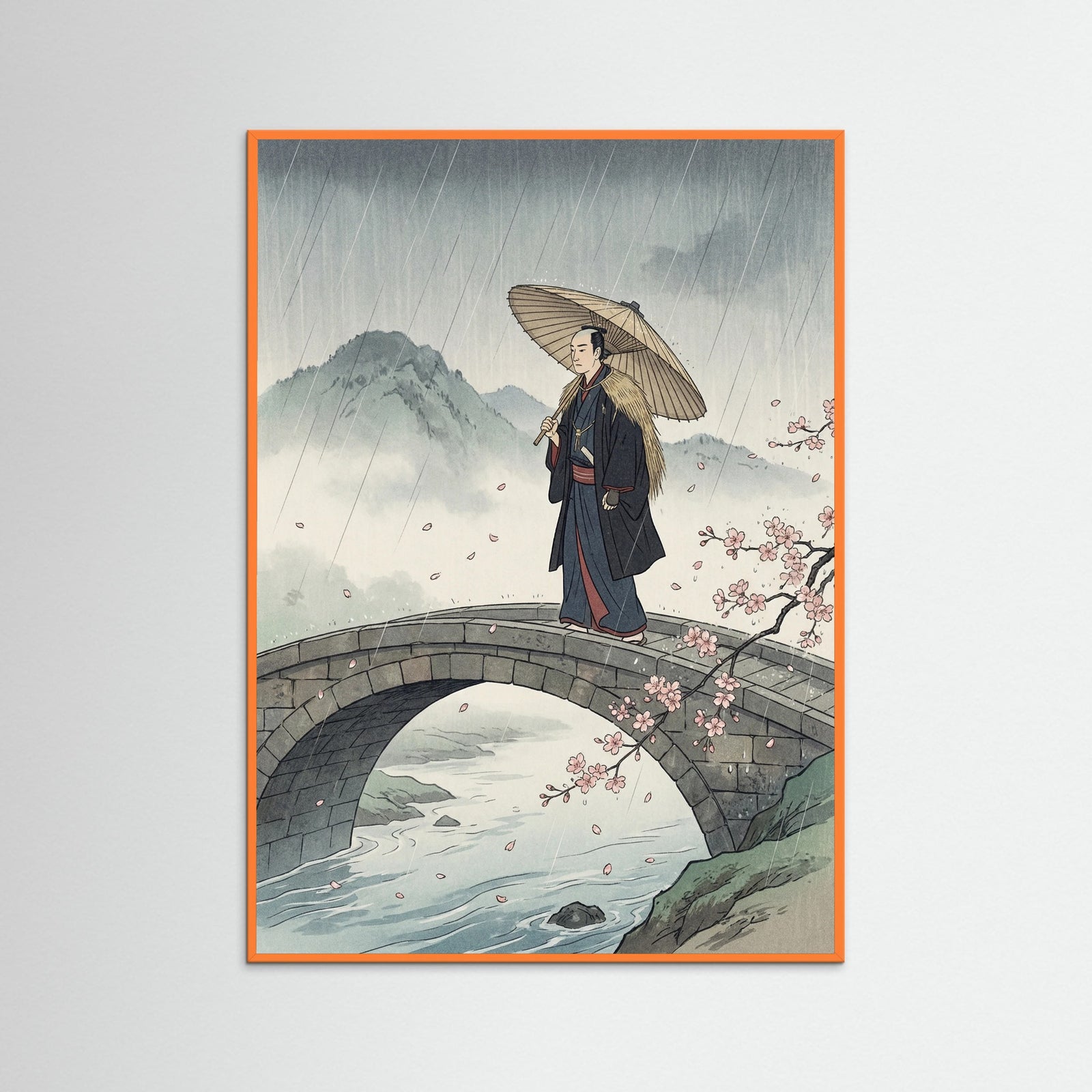 Orange Wood Rainy Day Promenade