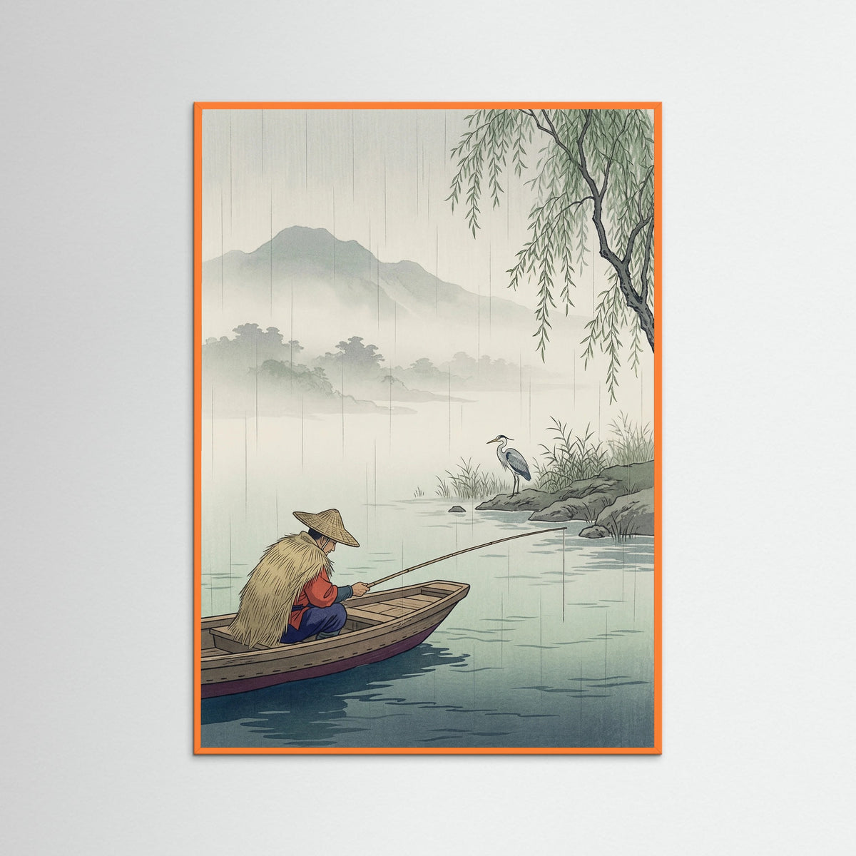 Orange Wood Rainy Day Stroll