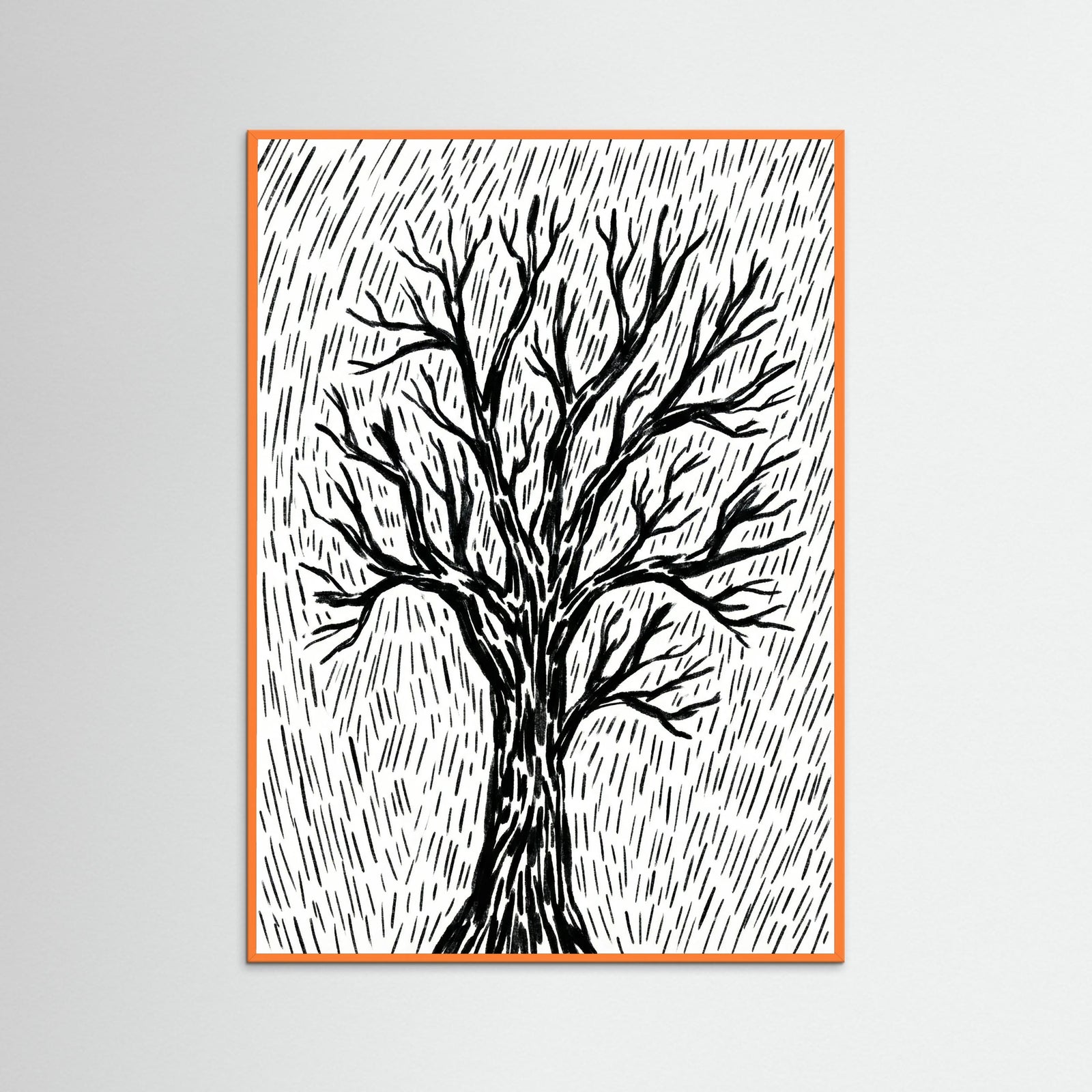 Orange Wood Rainy Day Stroll