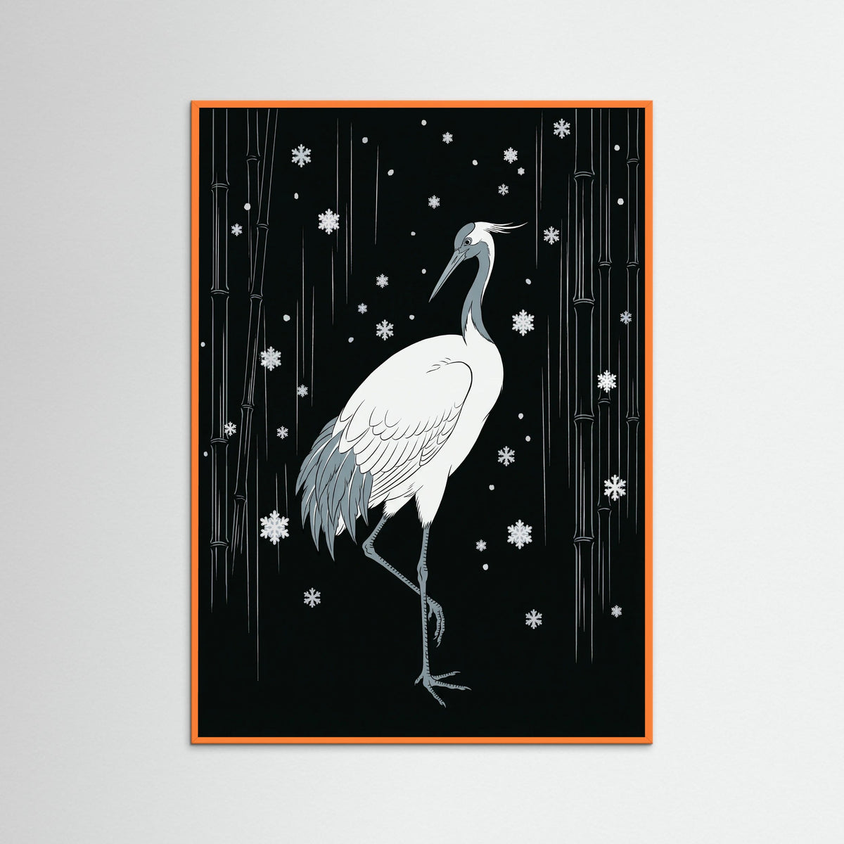 Orange Wood Rainy Egret