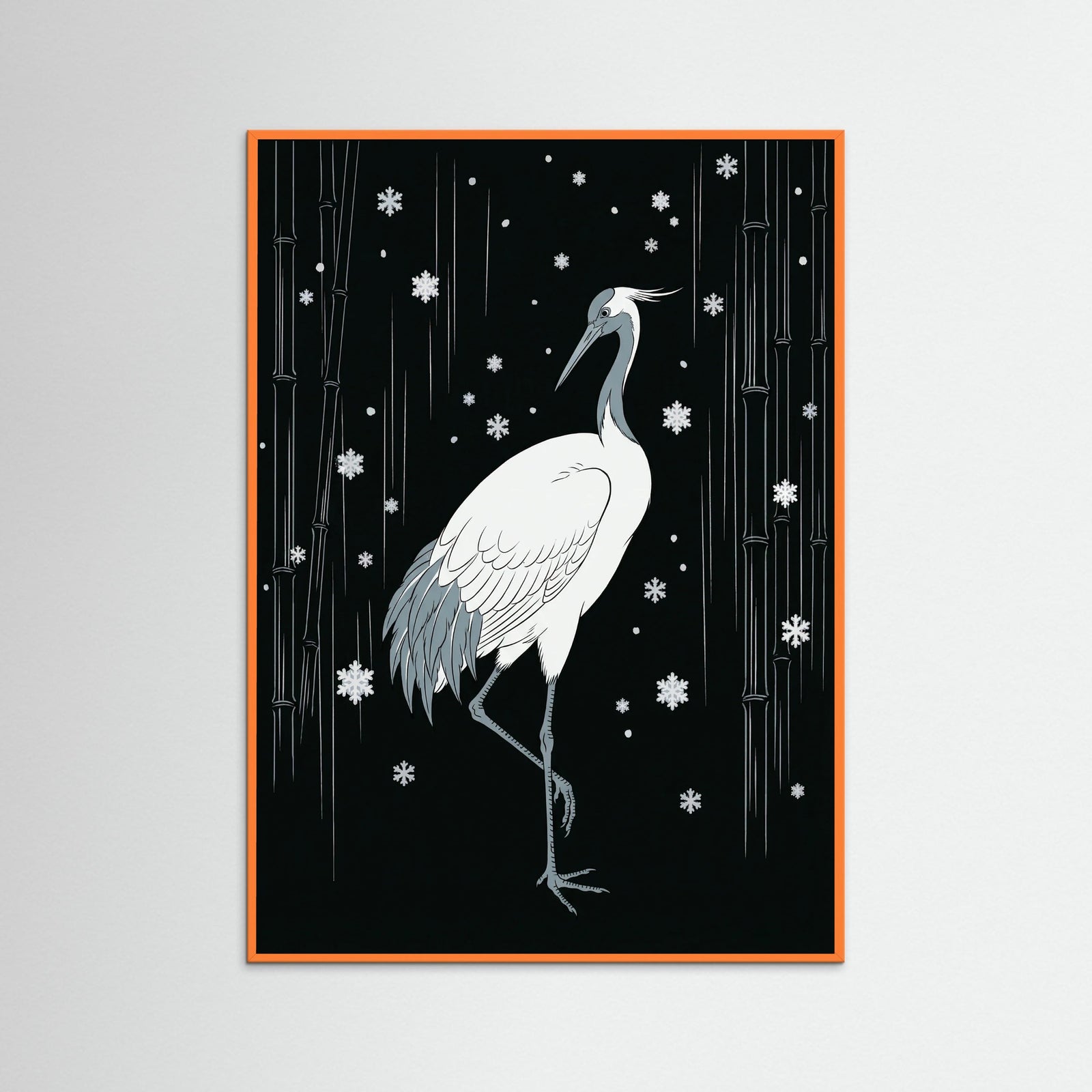 Orange Wood Rainy Egret