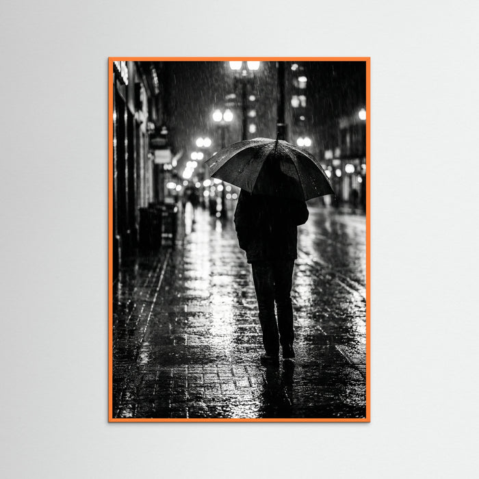 Orange Wood Rainy Metropolis