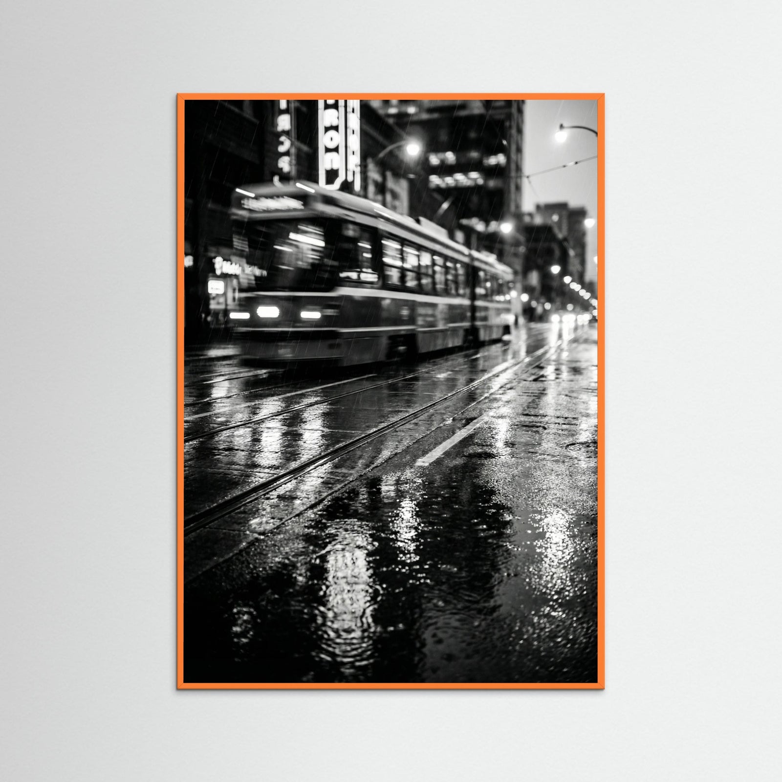 Orange Wood Rainy Night Drive