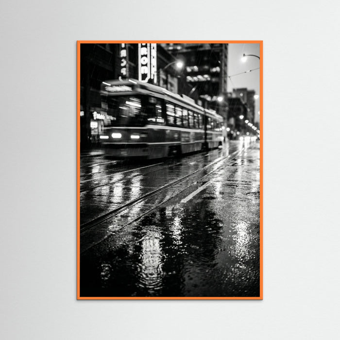 Orange Wood Rainy Night Drive