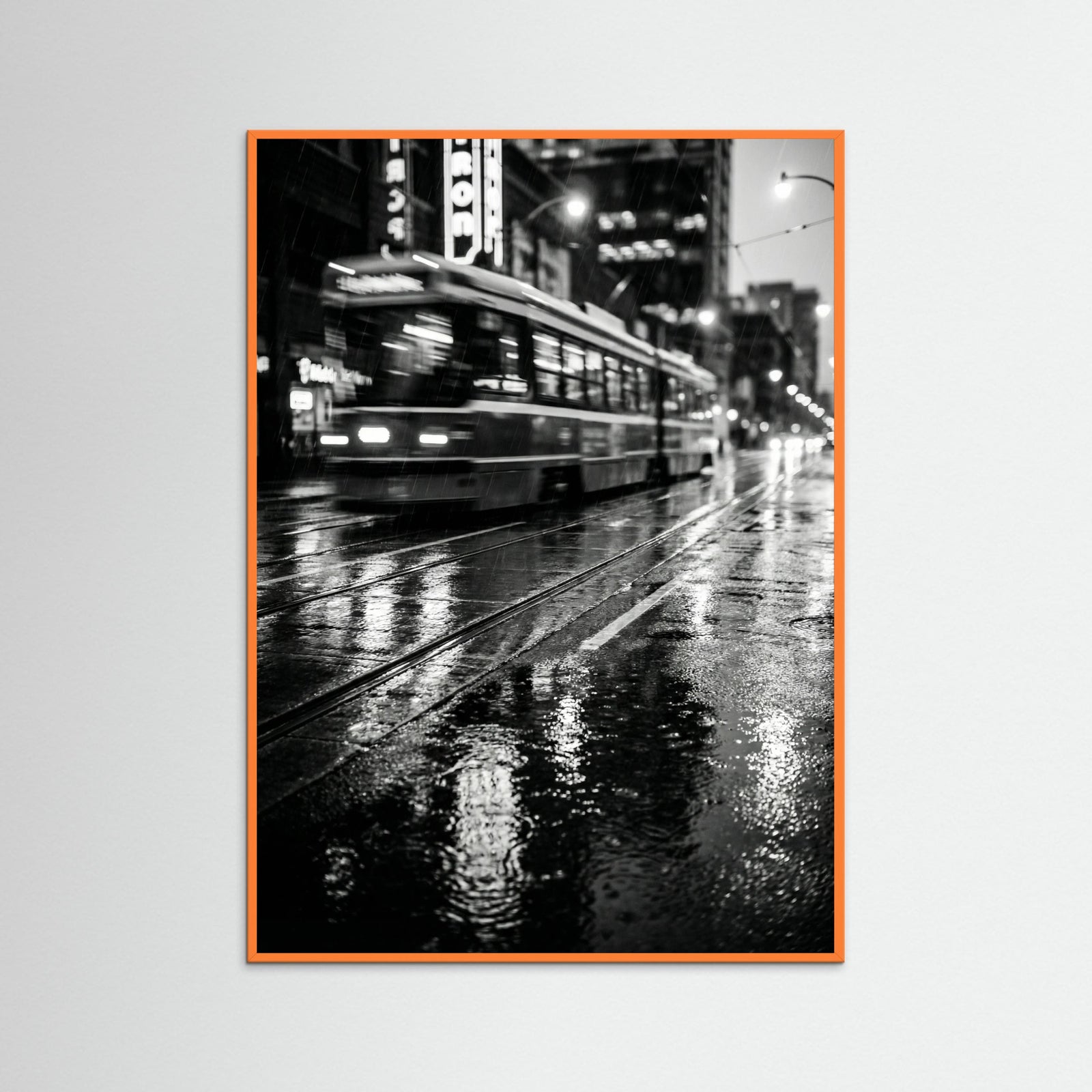 Orange Wood Rainy Night Drive