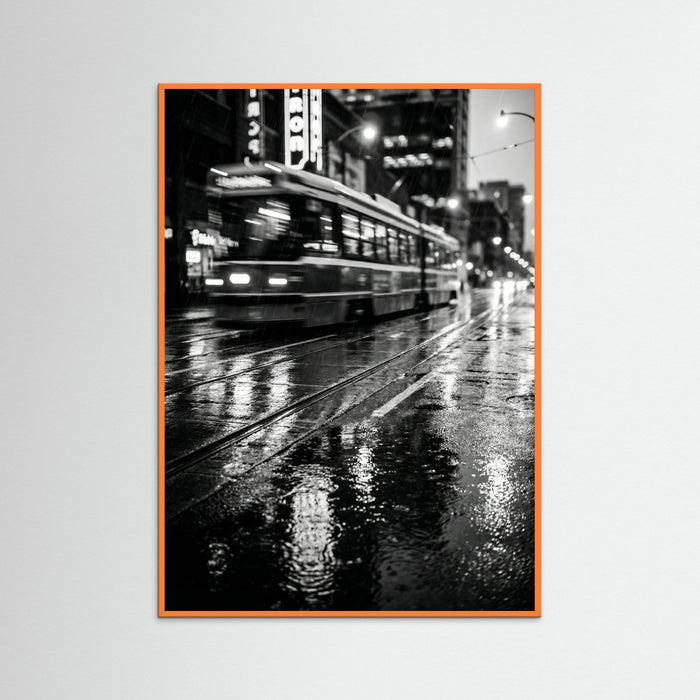 Orange Wood Rainy Night Drive