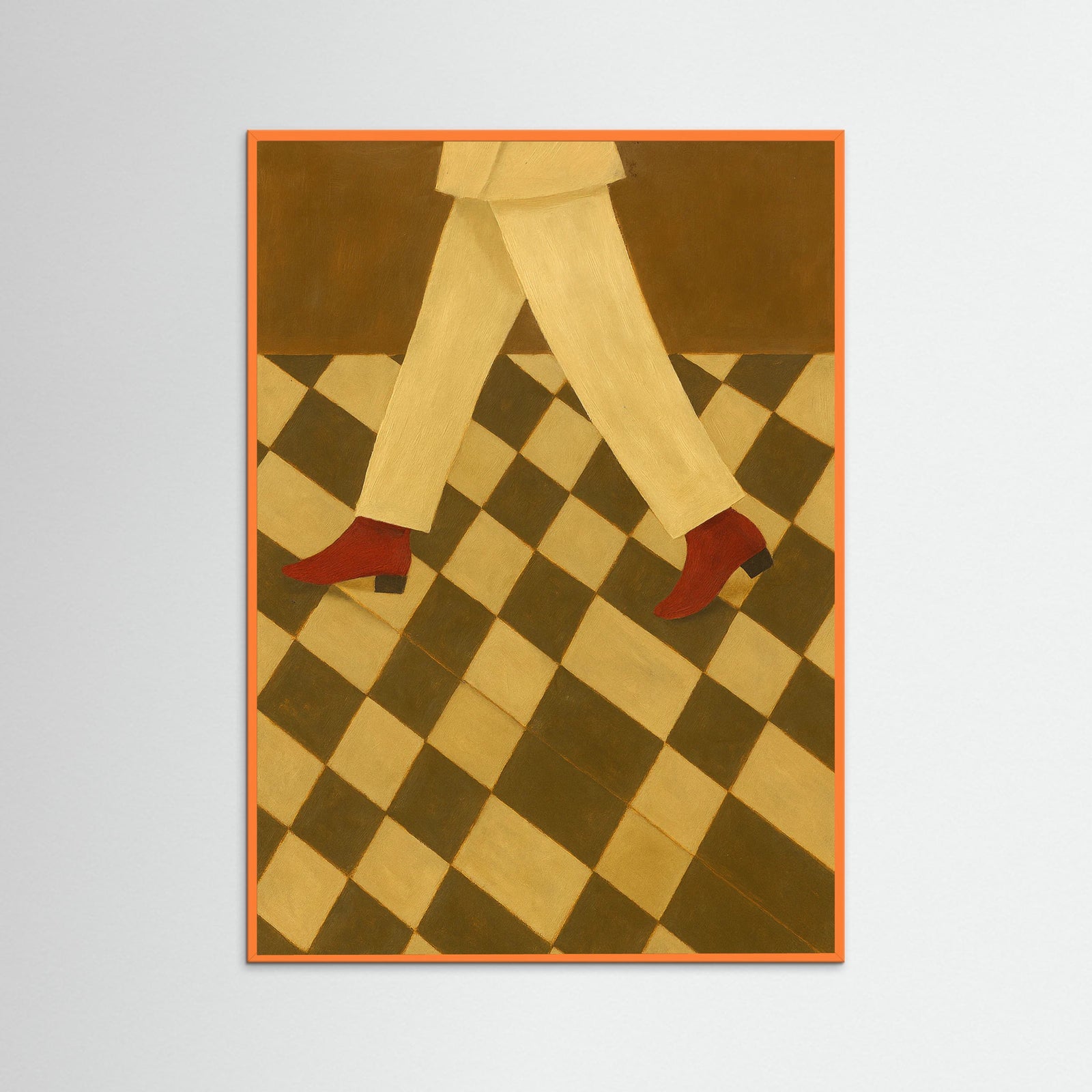 Orange Wood Red Boots