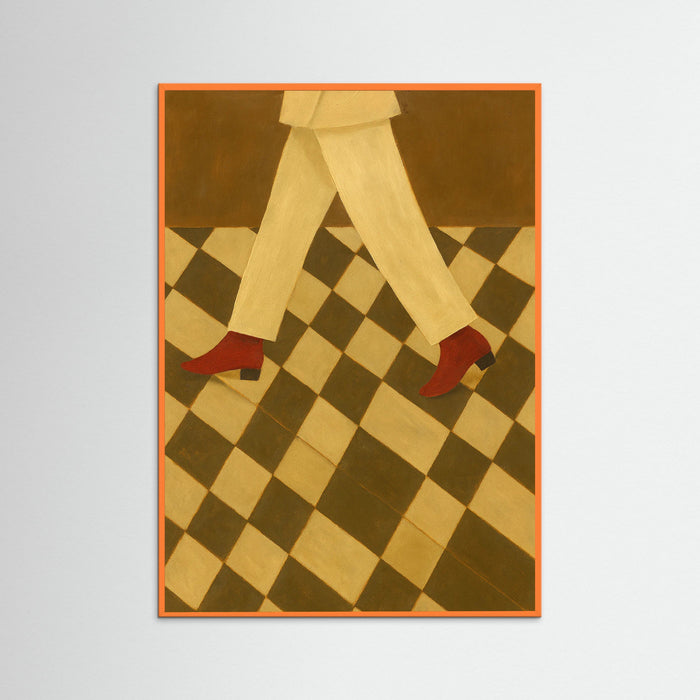 Orange Wood Red Boots