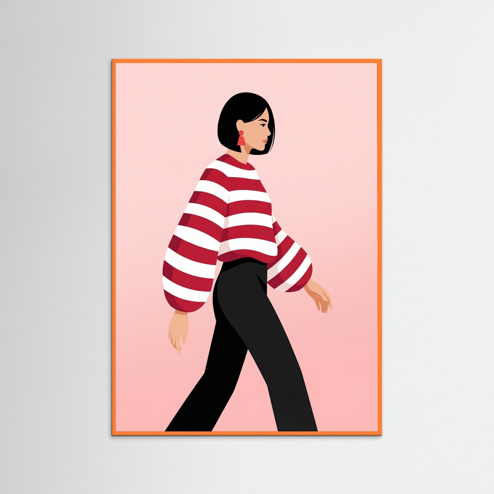 Orange Wood Red Stripes Sway