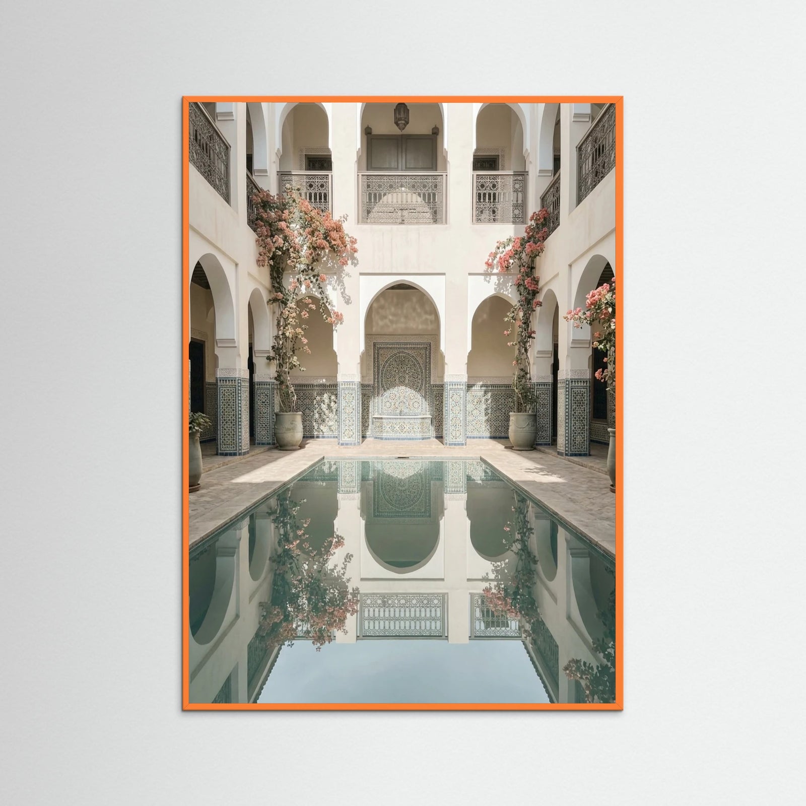 Orange Wood Reflected Palms Vista