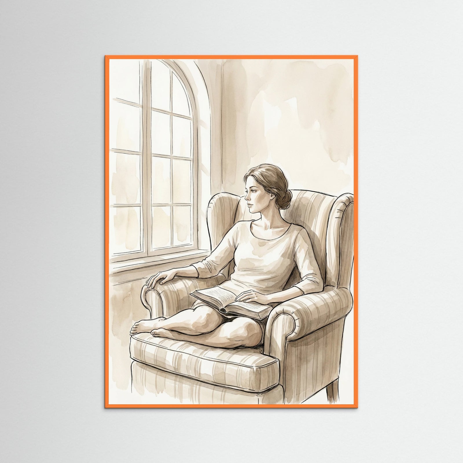 Orange Wood Relaxed Contemplation