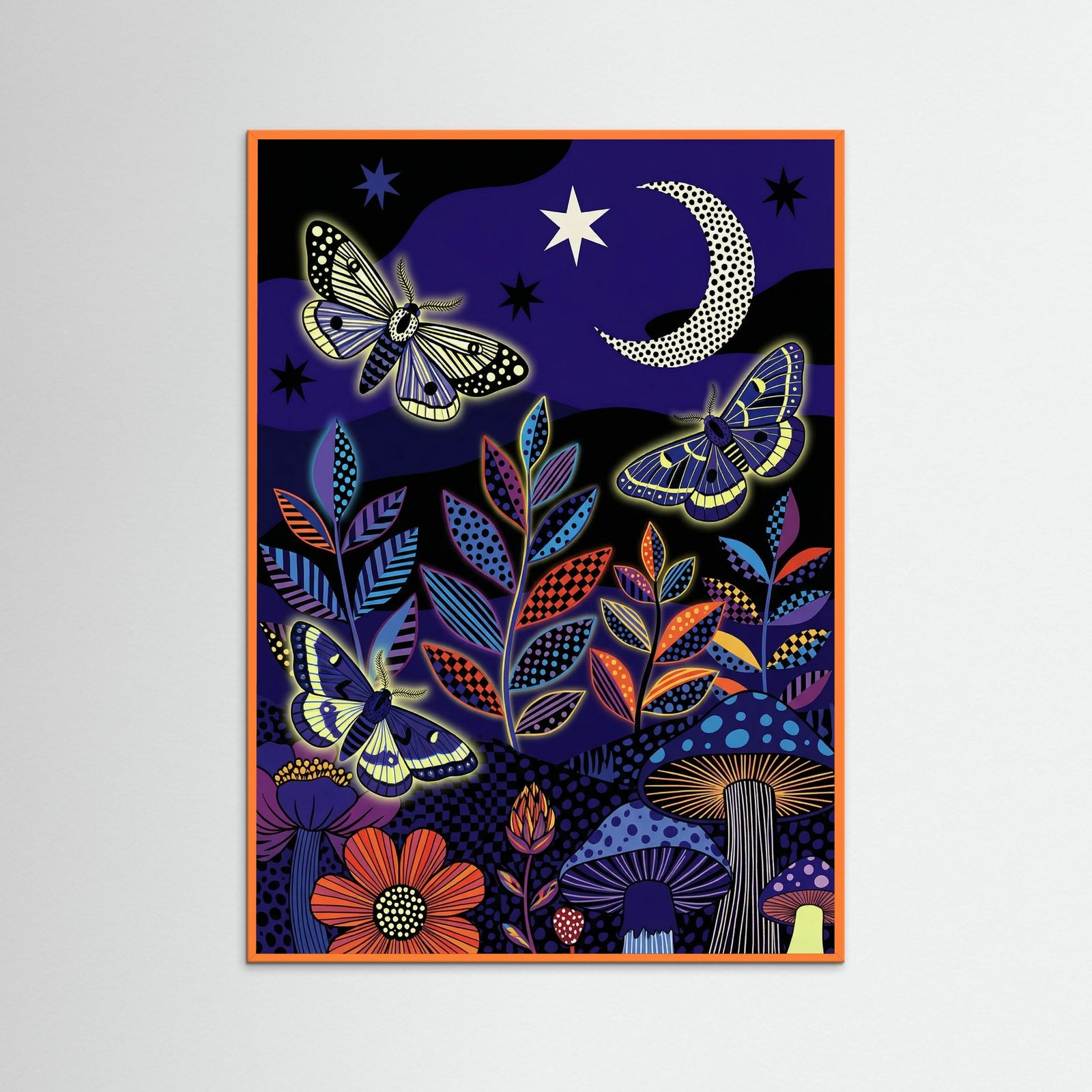 Orange Wood Retro Bloom Fantasia