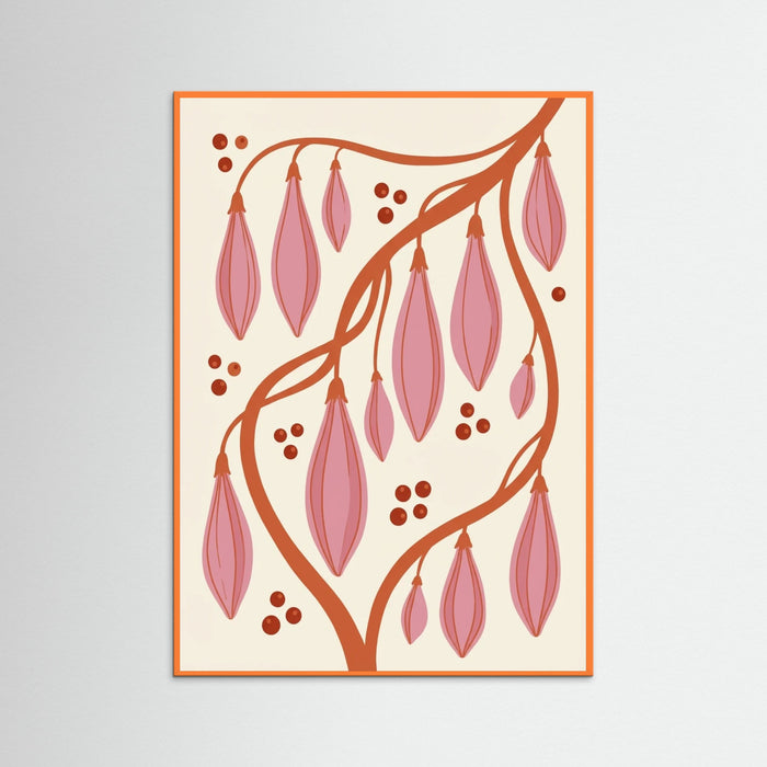 Orange Wood Retro Blooms