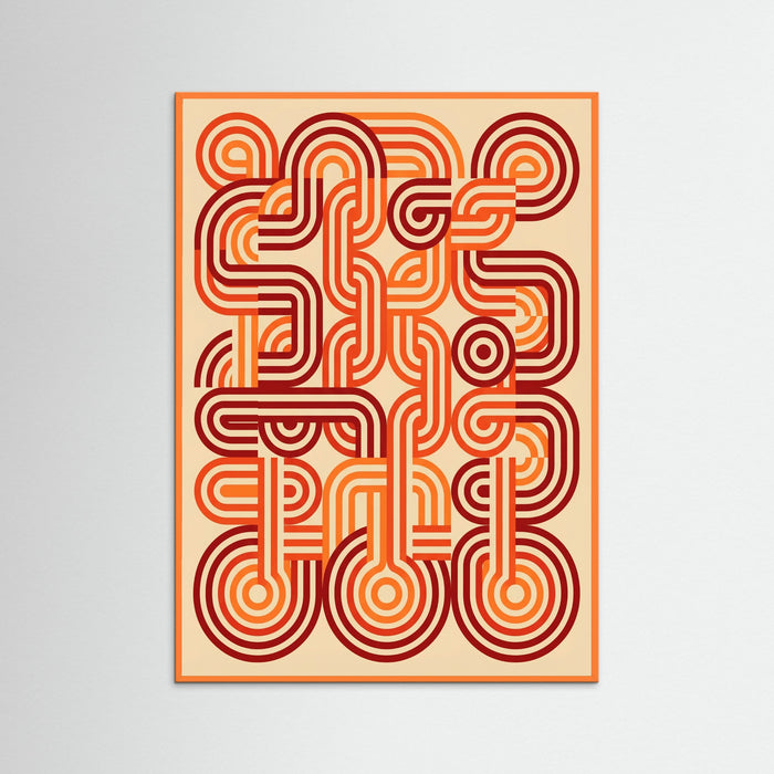 Orange Wood Retro Curves