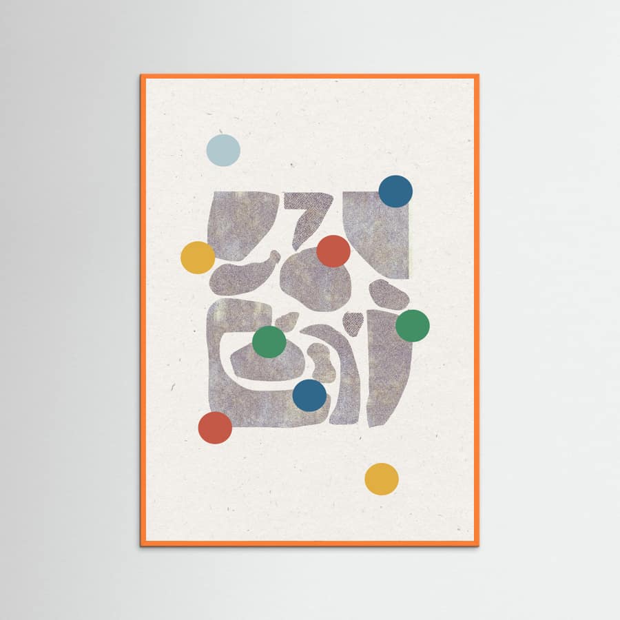 Retro Dots and Paper Poster – plakat og kunsttryk