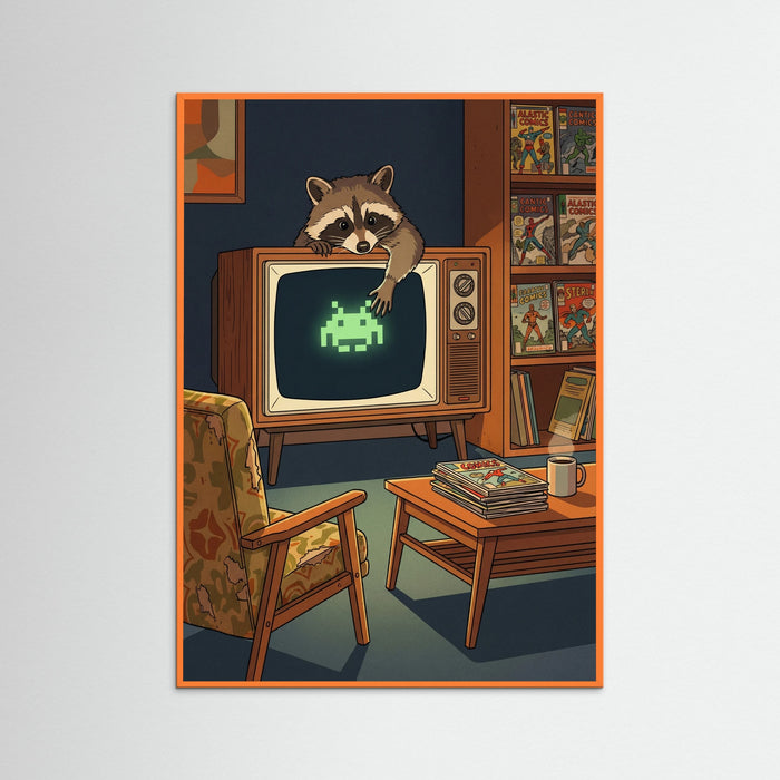 Orange Wood Retro Gaming Cat