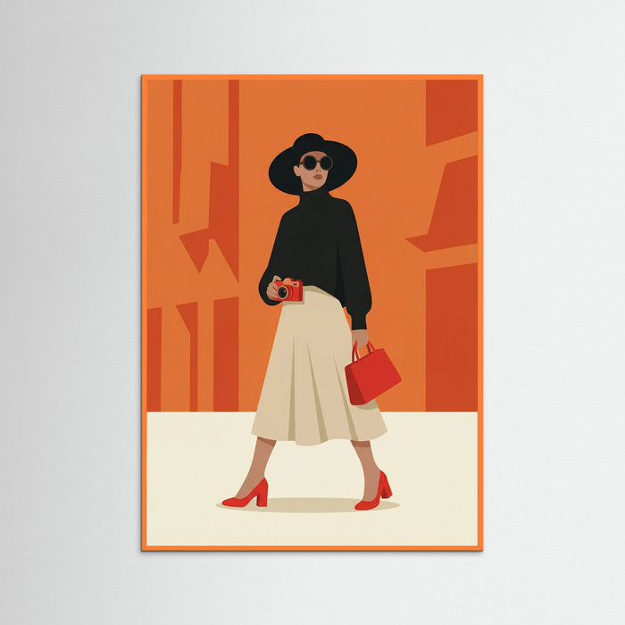 Orange Wood Retro Urban Chic