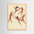 Orange Wood Rhythmic Human Forms