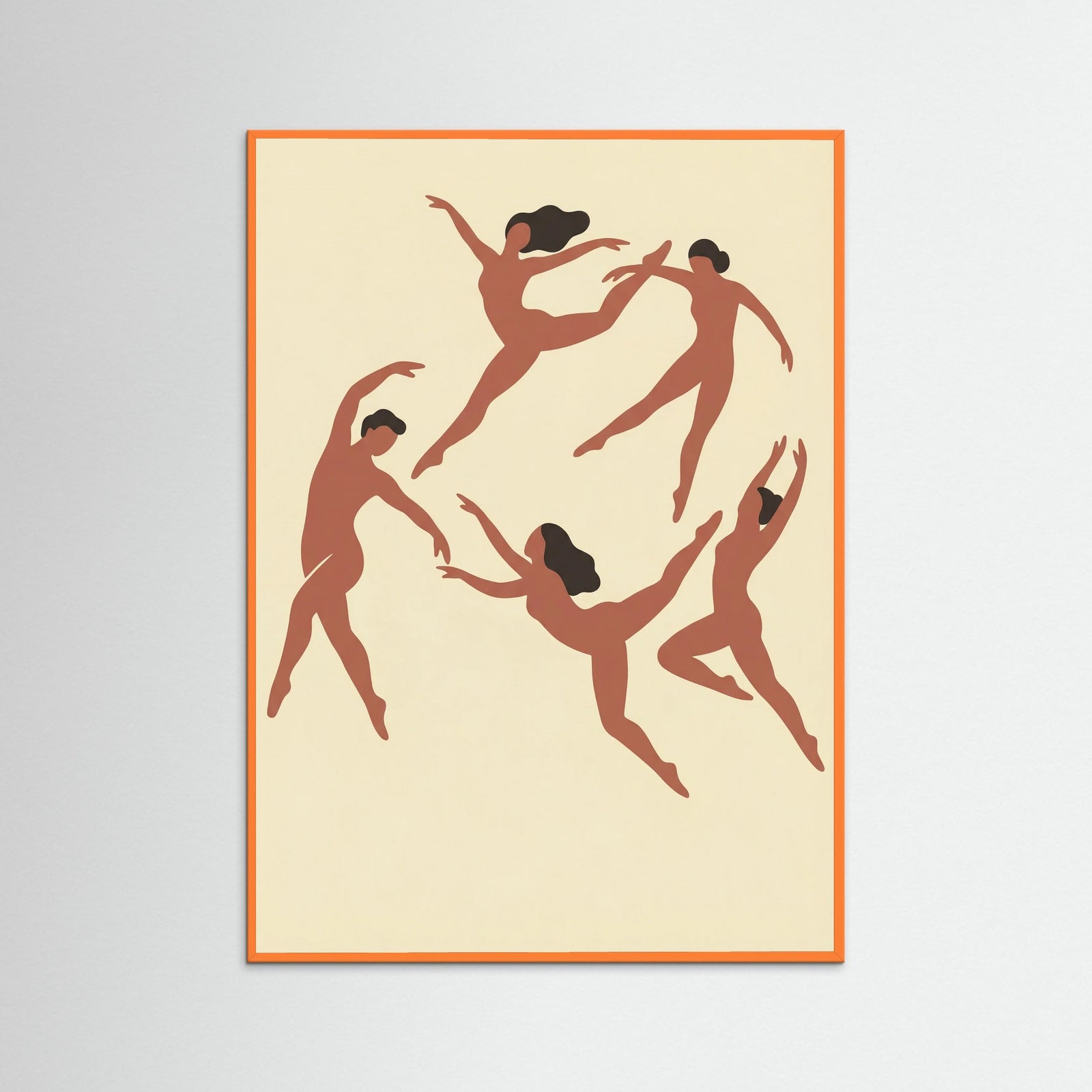 Orange Wood Rhythmic Human Forms