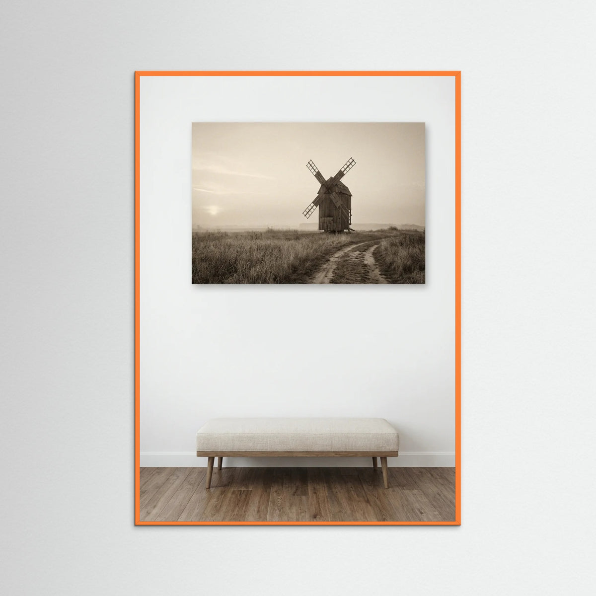 Orange Wood Rural Sepia Calm