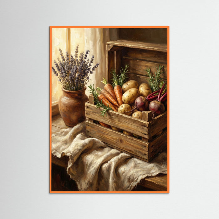 Orange Wood Rustic Harvest Table