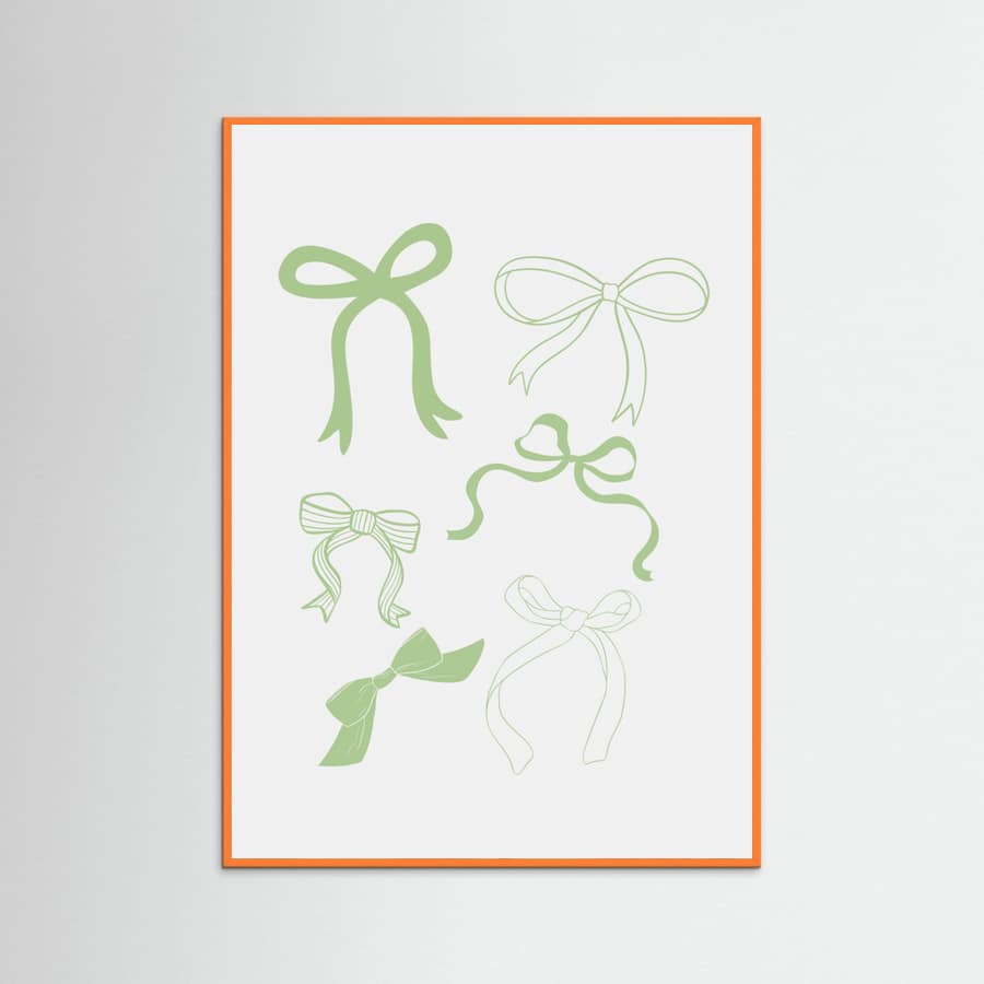 Plakat Sage Green Bows – plakat i druk artystyczny