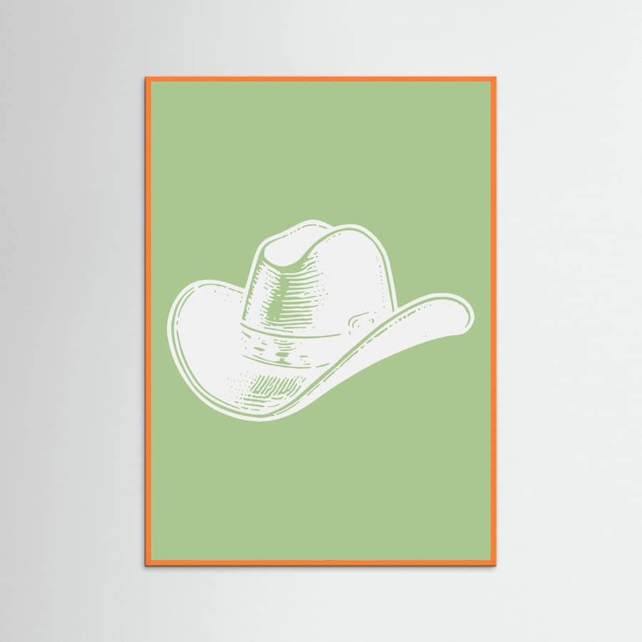 Plakat Sage Green Cowboy Hat – plakat i druk artystyczny