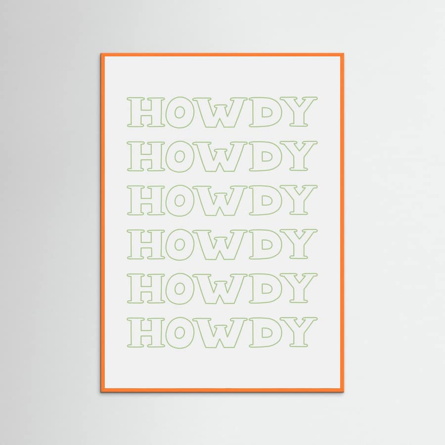 Plakat Sage Green Howdy – plakat i druk artystyczny