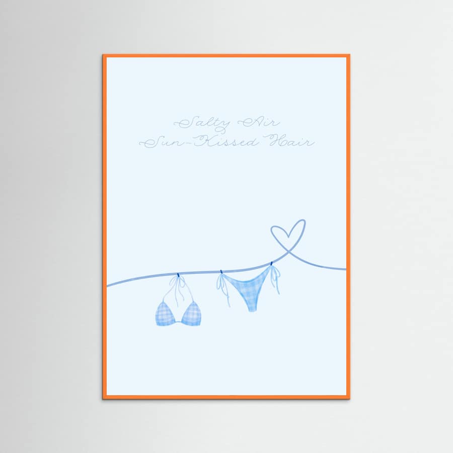 Salty Air Sun Kissed Hair Blue Bikini Poster – poster and art print