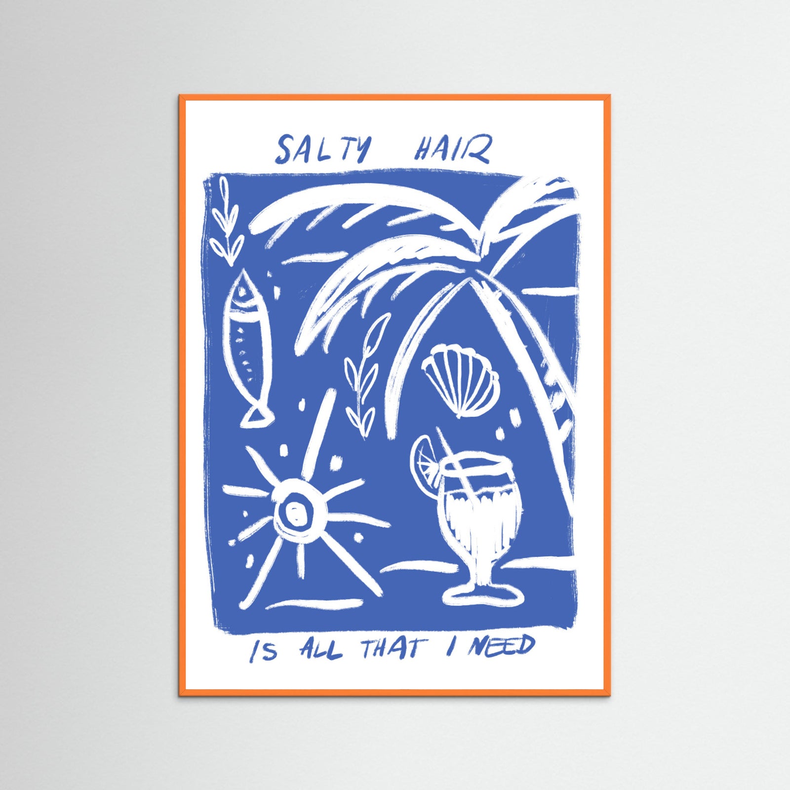 Orange Wood Salty Hair Poster
