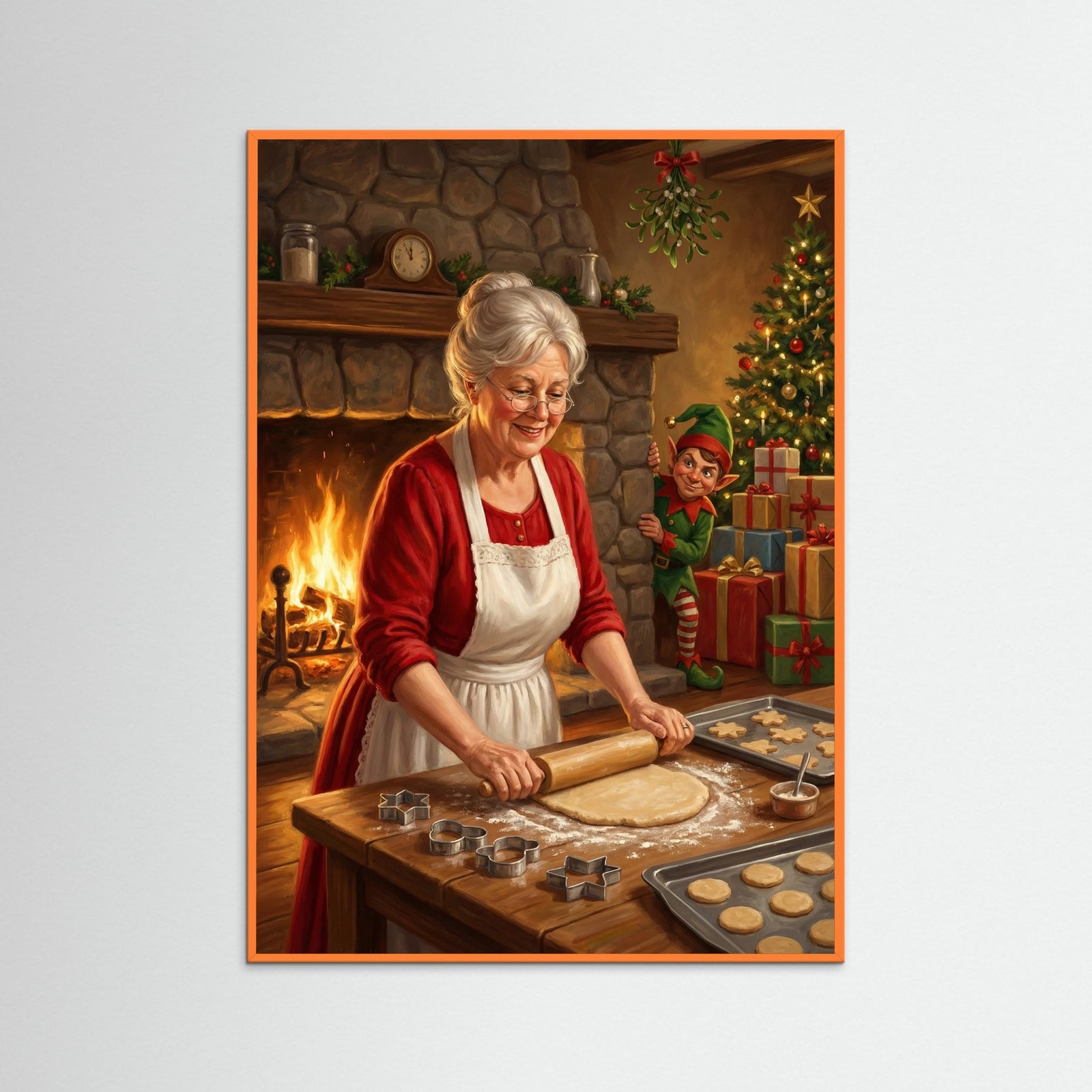 Orange Wood Santas Quiet Moment