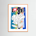 Póster Scribble Flower Blue – póster e impresión artística