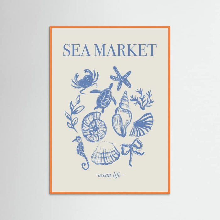 Sea Market Blue Artprint Poster – plakat og kunsttryk