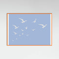 Seagulls Blue Background Poster – plakat og kunsttryk
