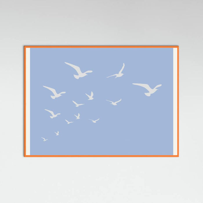Seagulls Blue Background Poster – plakat og kunsttryk