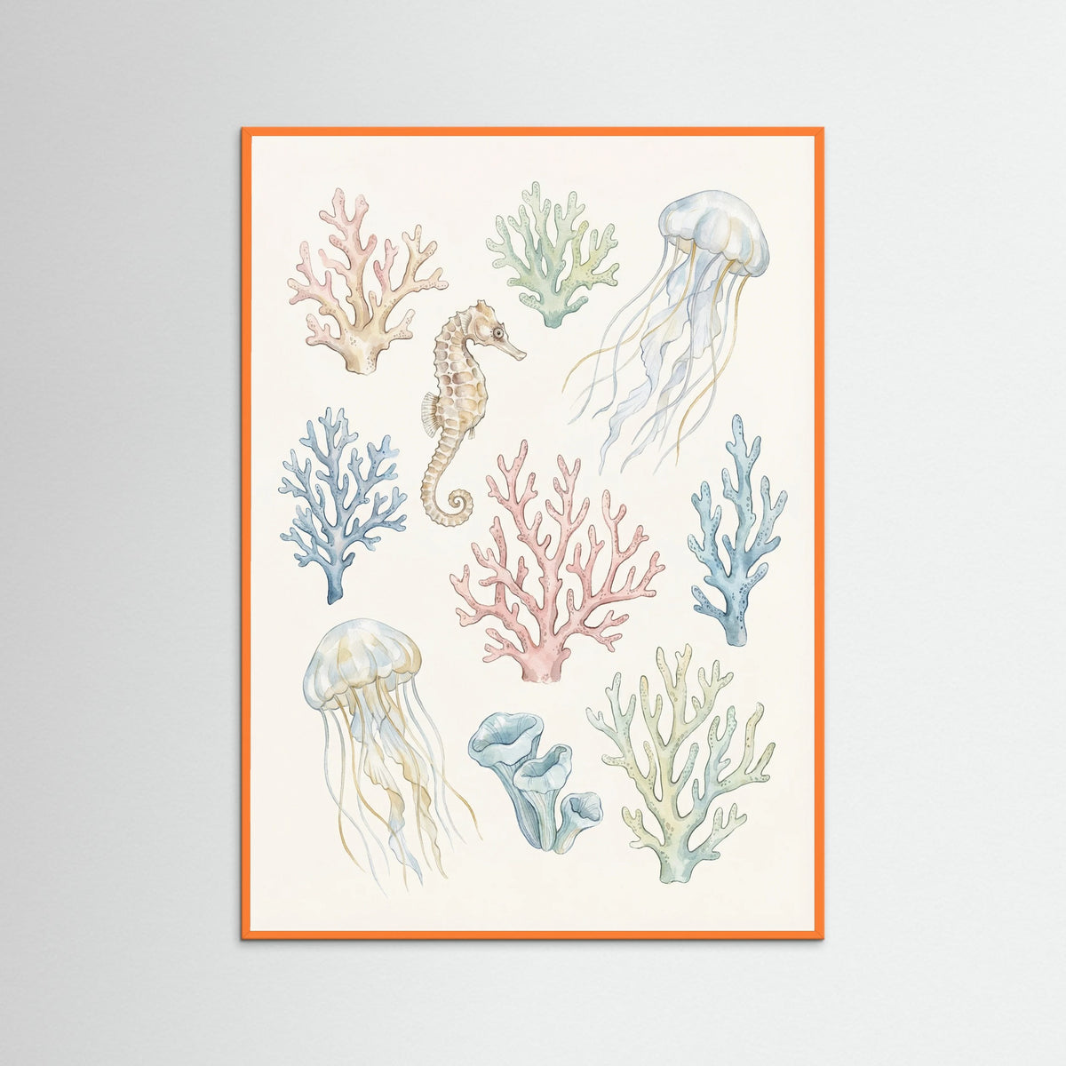 Orange Wood Seashell Serenity