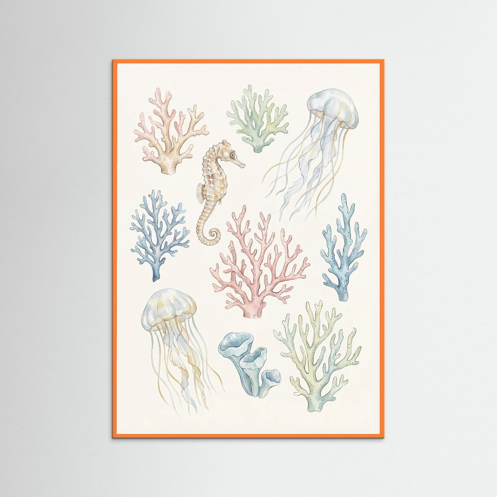 Orange Wood Seashell Serenity