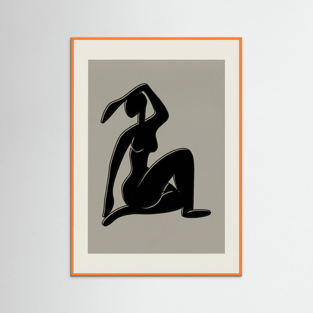Orange Wood Seated Cutout Form