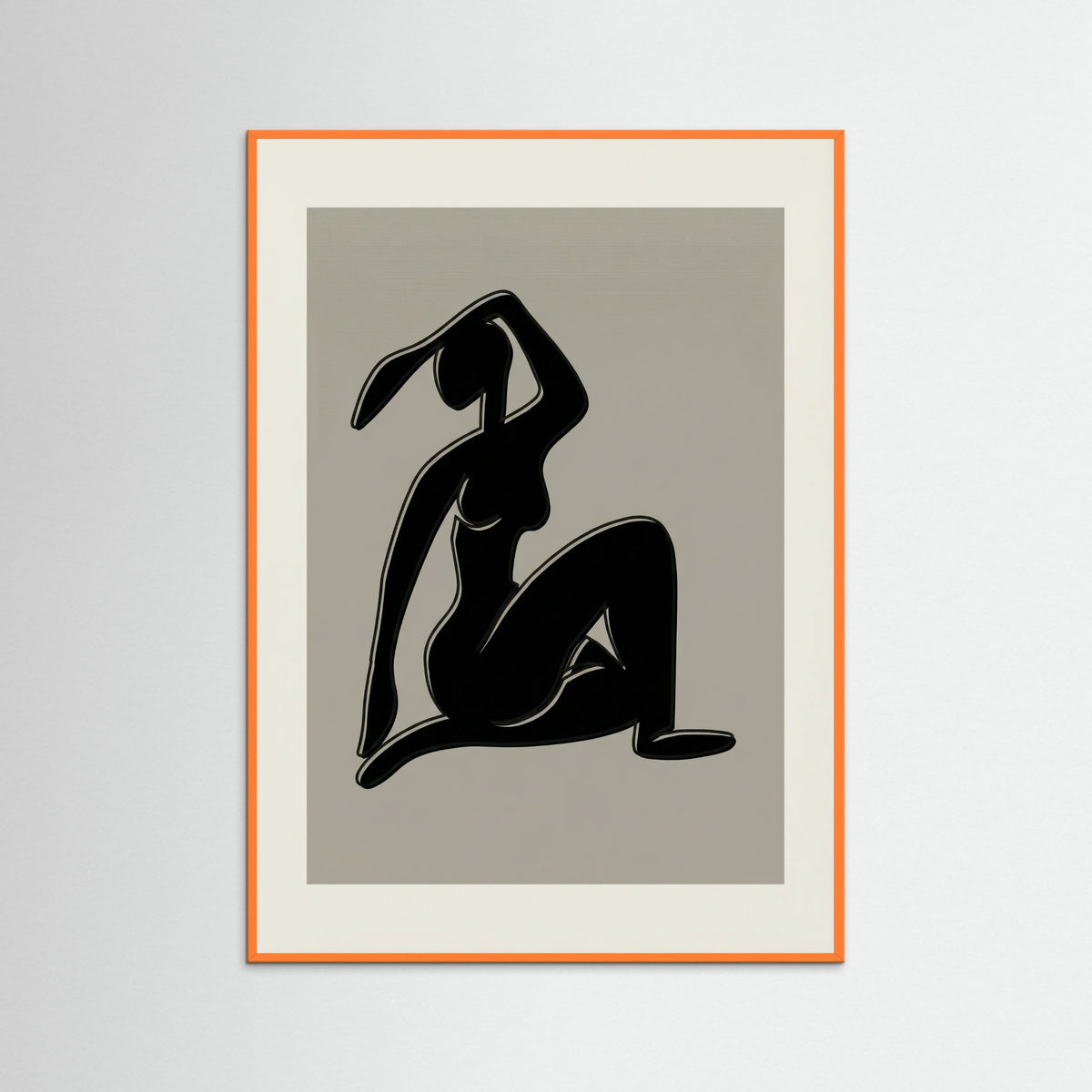 Orange Wood Seated Cutout Form